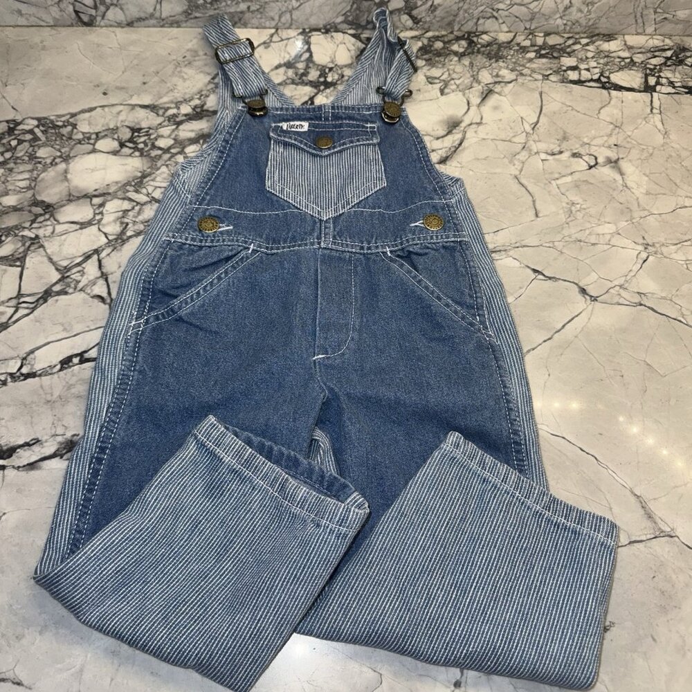 VTG Liberty Overalls Kids Toddler 2T Striped Denim